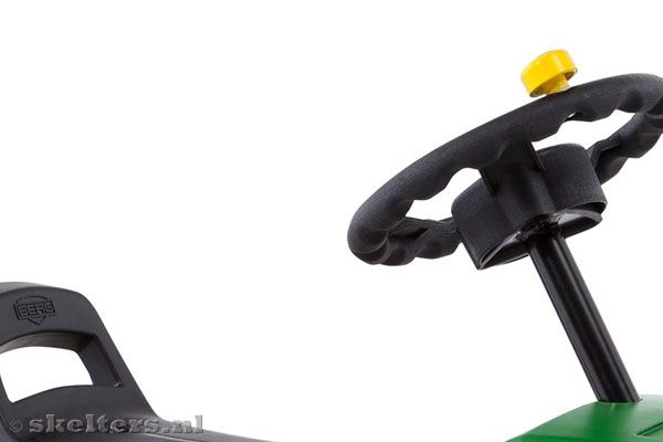 Robuust stuurwiel met echte draaiknop.