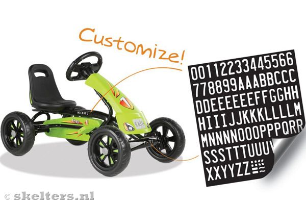 Inclusief stickerset om je skelter nog persoonlijker te maken.