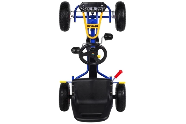 Blauw met gele skelter