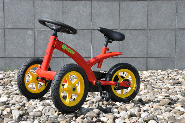 Verstelbaar zadel en stuur.